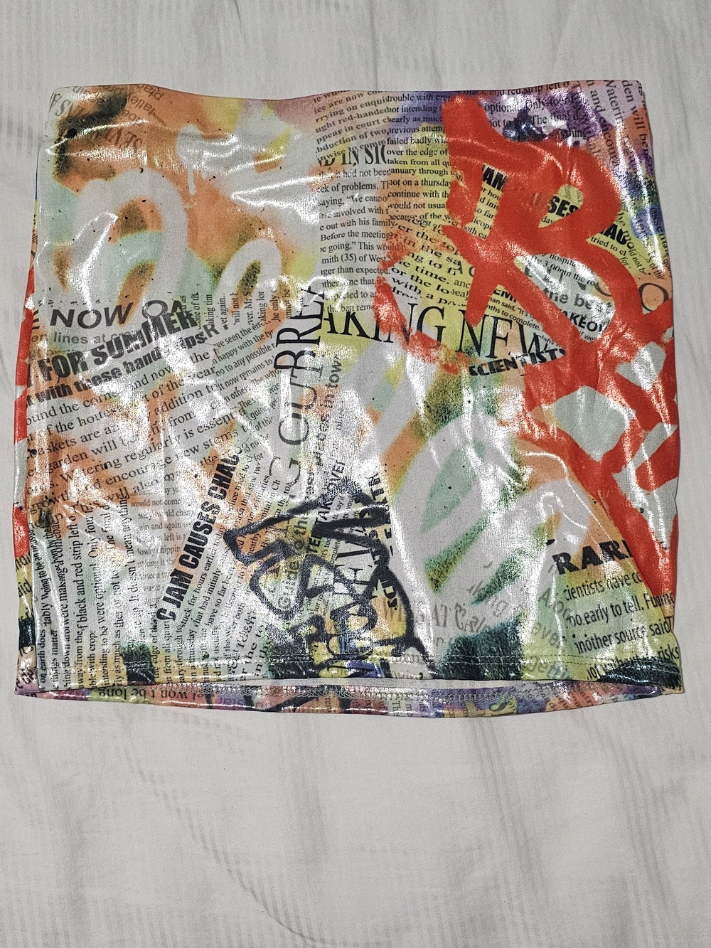 Fashion Nova Breaking News Printed Mini Skirt